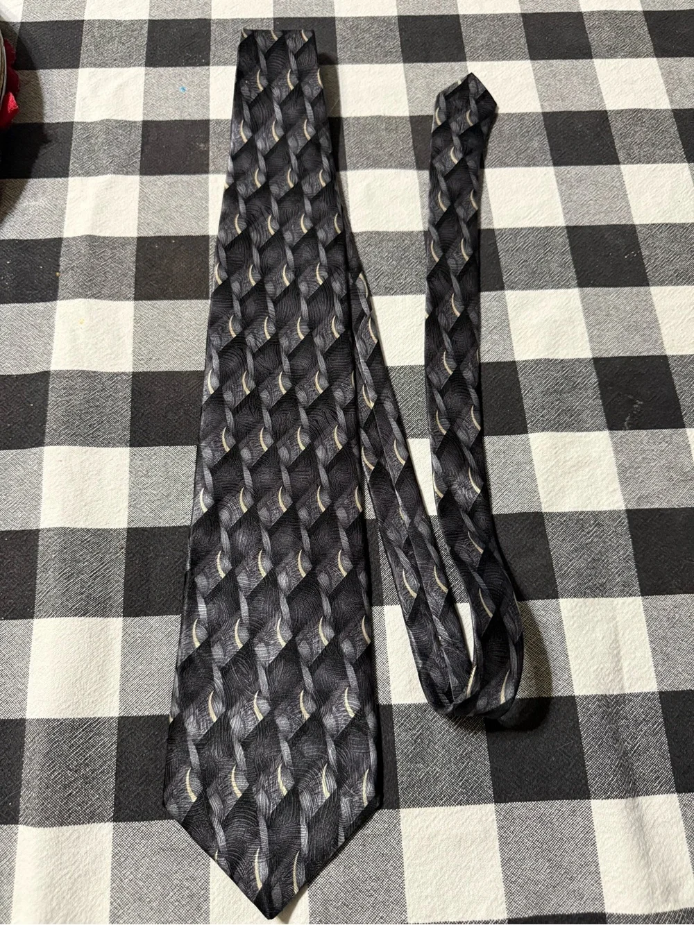 Haggar Black and Silver Patterned Men's Tie